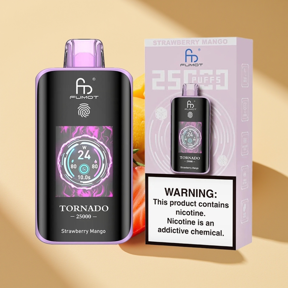 Fumot Tornado 25000 Puffs HD Screen 700mAh Rechargeable 20ml Strawberry Mango