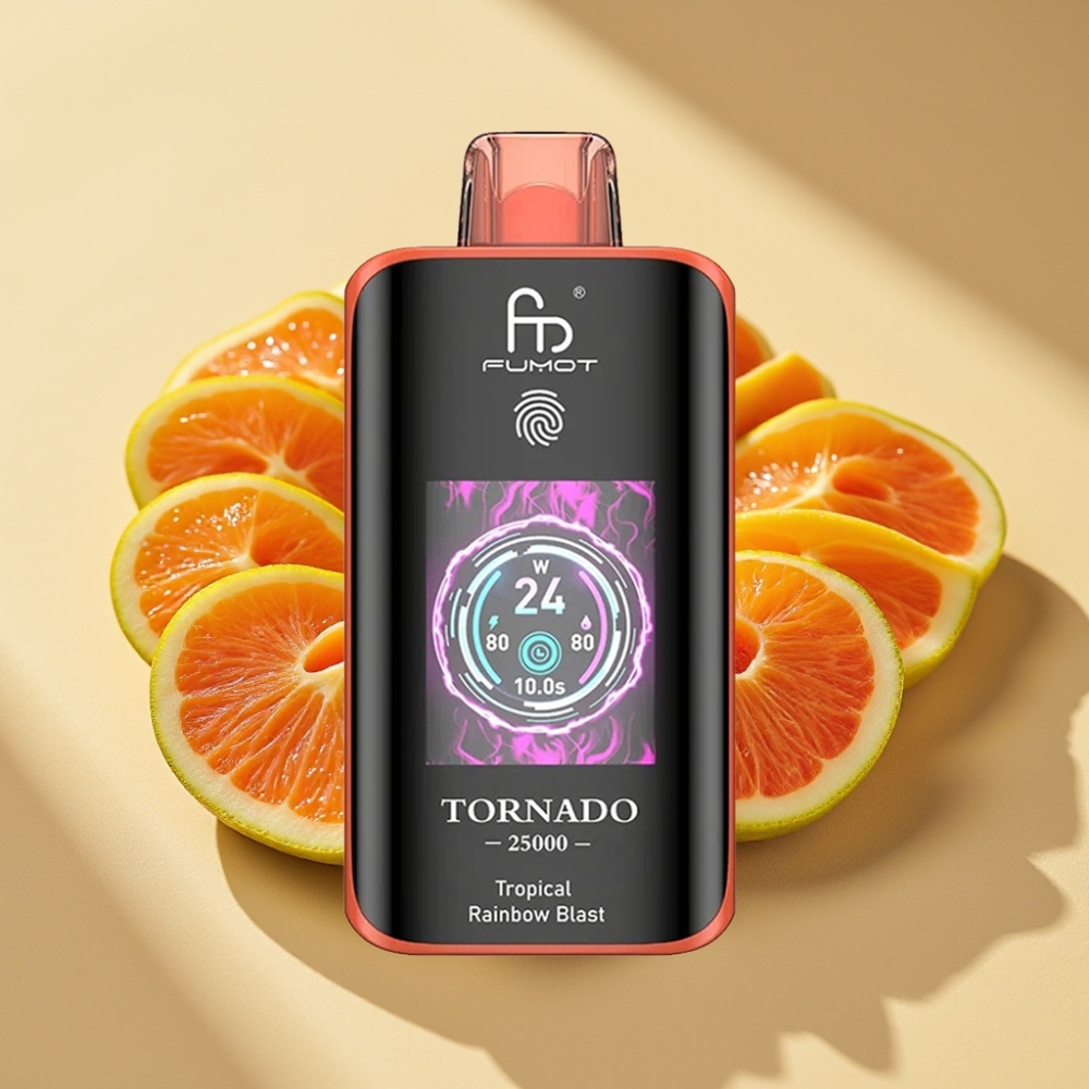 Fumot Tornado 25000 Puffs HD Screen 700mAh Rechargeable 20ml Tropical Rainbow Blast