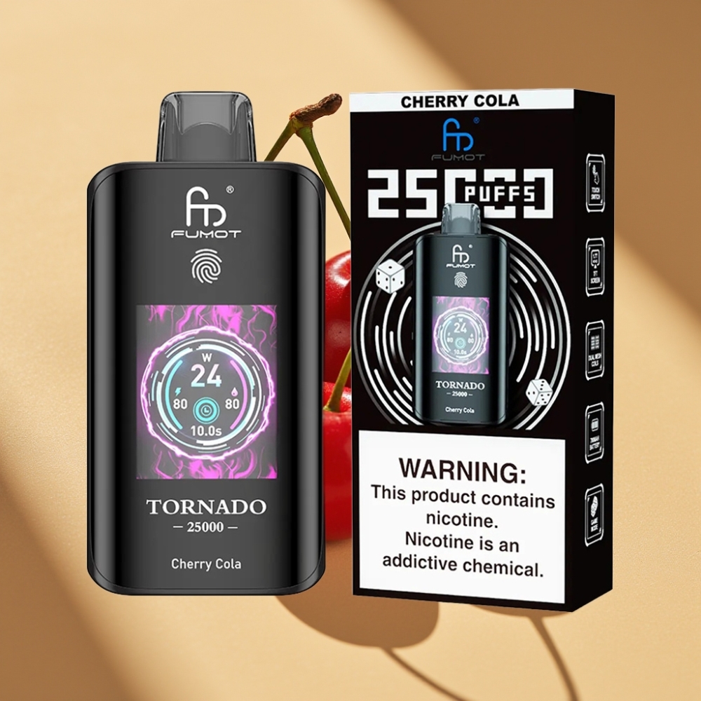 Fumot Tornado 25000 Puffs HD Screen 700mAh Rechargeable Cherry Cola Disposable Vape