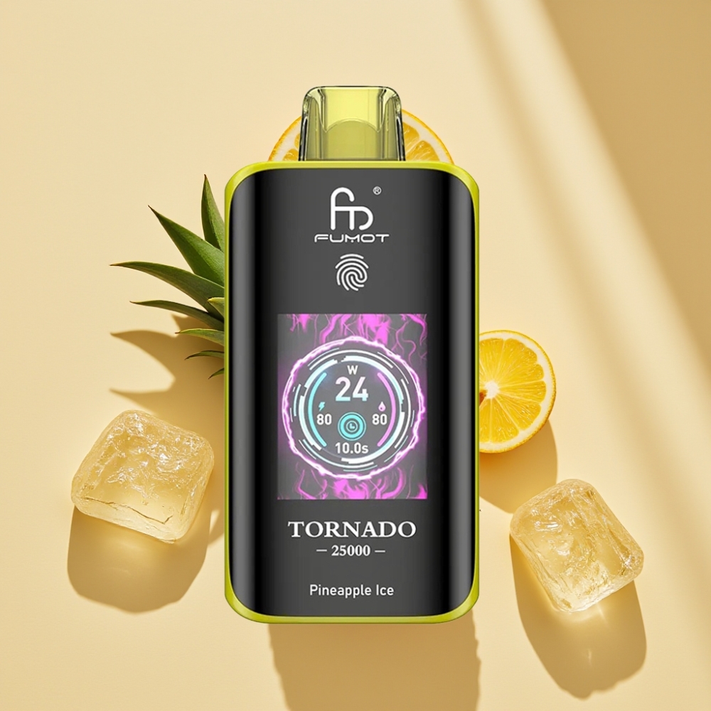 Fumot Tornado 25000 Puffs HD Screen Rechargeable Pineapple Ice Disposable Vape
