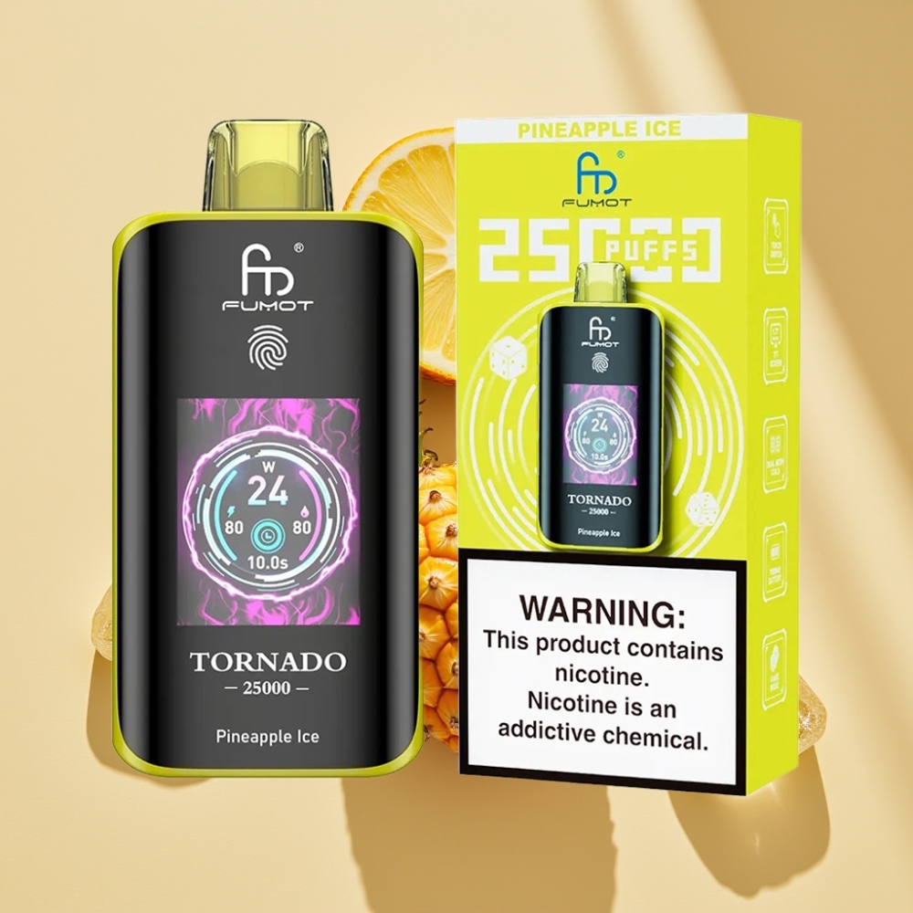 Fumot Tornado 25000 Puffs HD Screen Rechargeable Pineapple Ice Disposable Vape