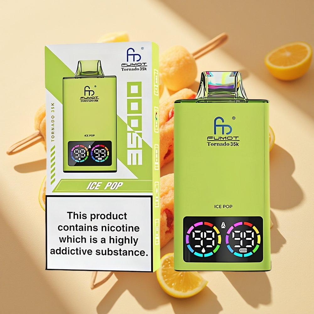 Fumot Tornado 35K Disposable Vape Ice Pop Dual Mesh 15ml 700mAh USB-C RGB