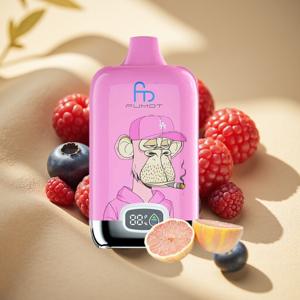 Fumot Tornado Digital Box 12000 Puffs 20ml Mesh Coil 550mAh Type-C Blueberry Raspberry