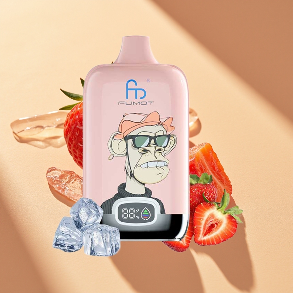 Fumot Tornado Digital Box 12000 Puffs 20ml Strawberry Ice Disposable Vape