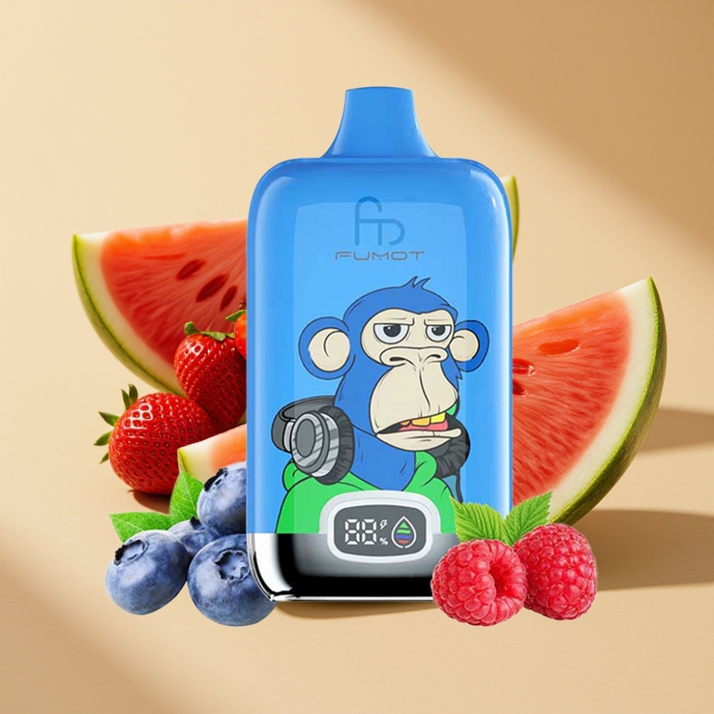 Fumot Tornado Digital Box 12000 Puffs 20ml Strawberry Watermelon Disposable Vape