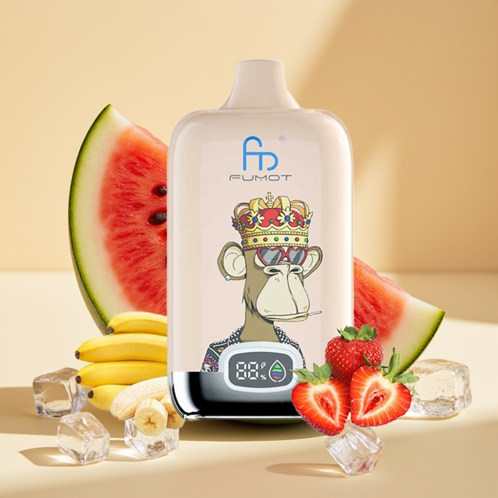 Fumot Tornado Digital Box 12000 Puffs Disposable Vape Watermelon Ice 20ml Mesh Coil Type-C