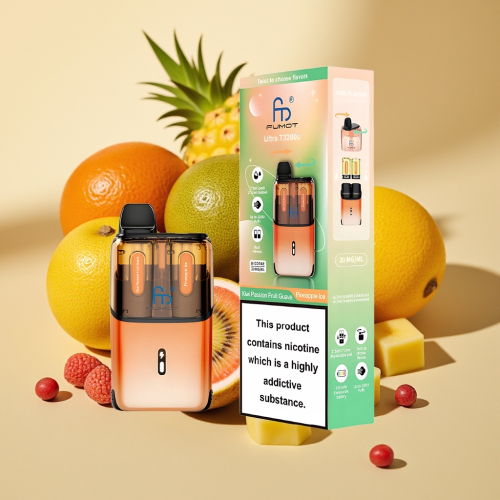 Fumot Ultra T32000 Disposable Vape 32000 Puffs 800mAh 24mL Type-C Kiwi Passion Fruit Guava Pineapple Ice
