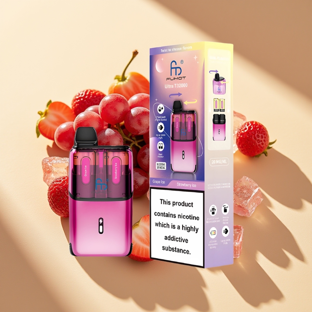 Fumot Ultra T32000 Disposable Vape 32000 Puffs 800mAh 24ml Grape Ice - Strawberry Ice