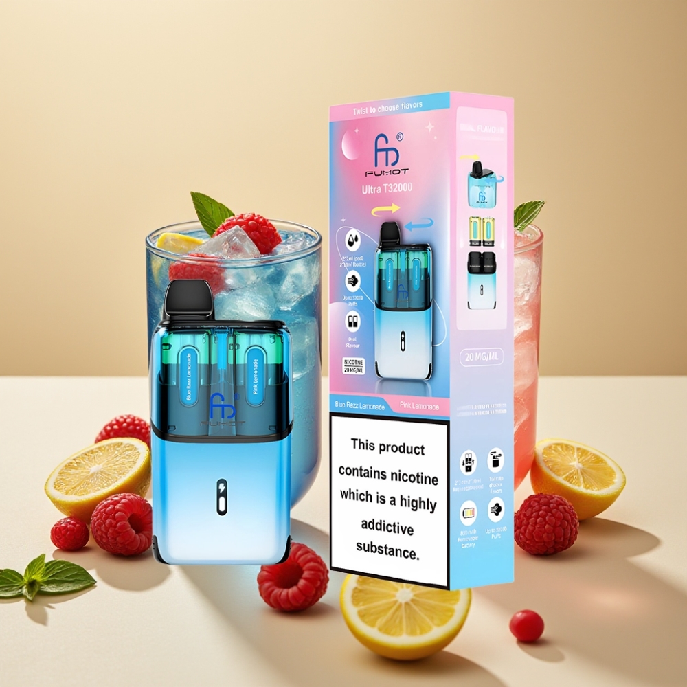 Fumot Ultra T32000 Disposable Vape 32000 Puffs 800mAh 24ml Type-C Blue Razz Lemonade - Pink Lemonade