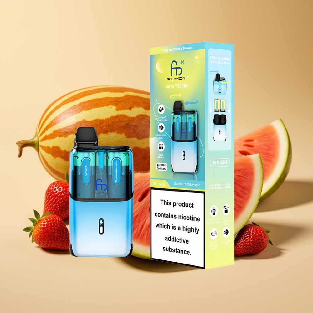 Fumot Ultra T32000 Disposable Vape 32000 Puffs 800mAh 24ml Type-C Fruit Bomb Strawberry Watermelon