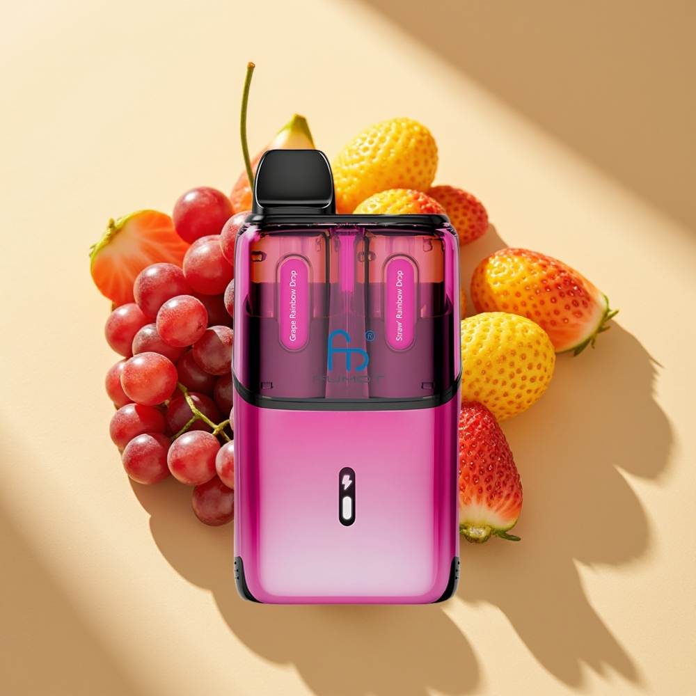 Fumot Ultra T32000 Disposable Vape 32000 Puffs 800mAh 24ml Type-C Grape Rainbow Drops - Straw Rainbow Drops