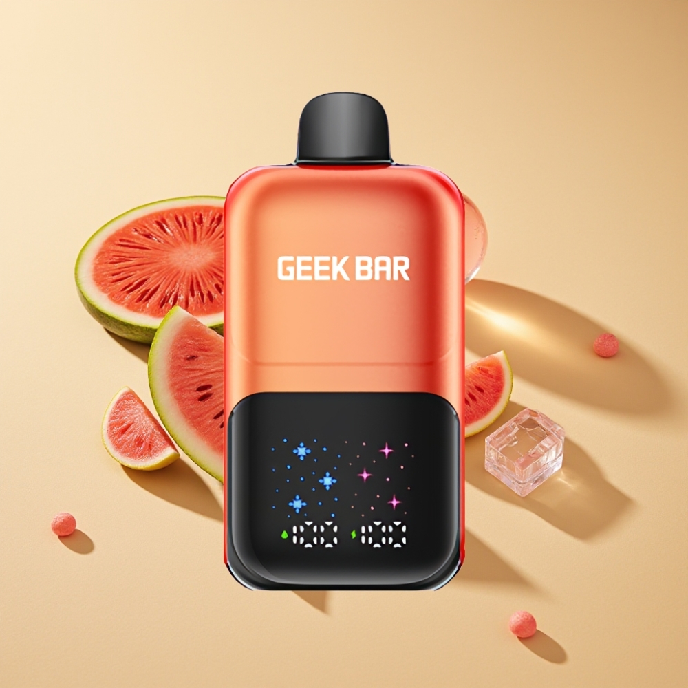 GEEK BAR 2GO 50000 Puffs Dual Tanks 20mL Rechargeable Disposable Vape Pen Watermelon Bubble Gum Ice