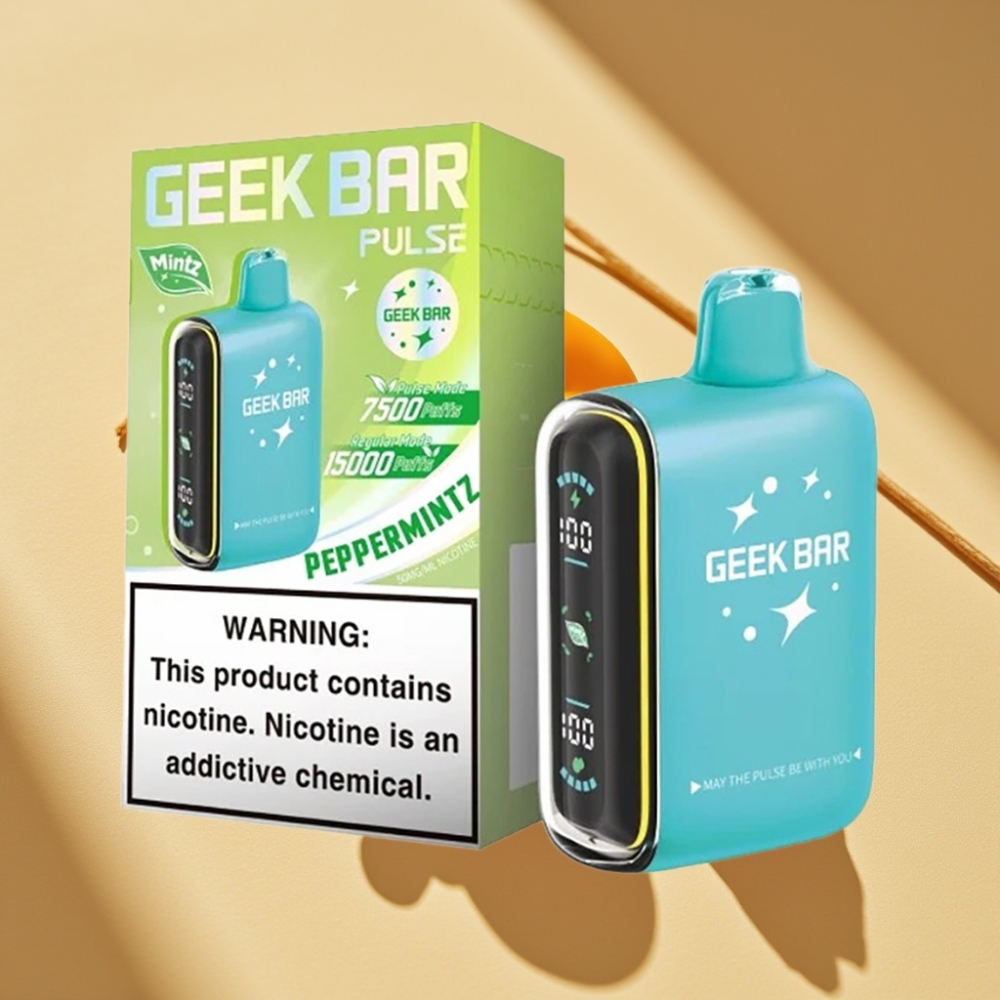 Geek Bar Pulse 15000 Puffs 16ML 5% Nicotine Mintz USB-C Adjustable Airflow
