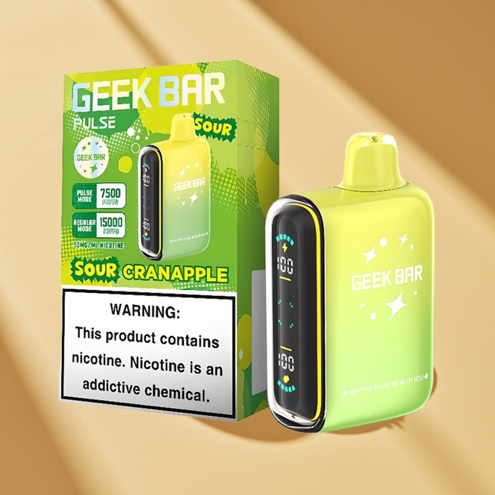 Geek Bar Pulse 15000 Puffs 16ML 5% Nicotine Sour Edition USB-C 650mAh Adjustable Airflow