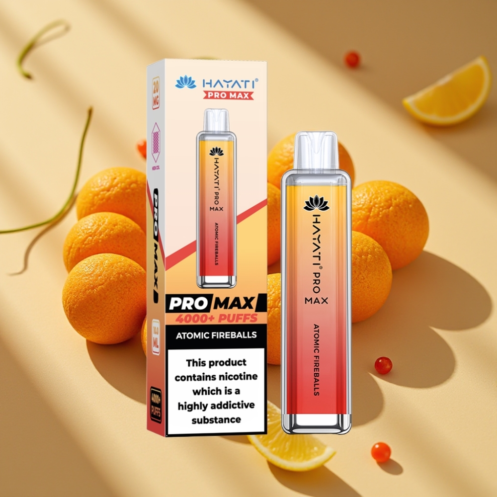 Hayati Pro Max 4000 Puffs Disposable Vape Atomic Fireballs 1400mAh Rechargeable Dual Mesh