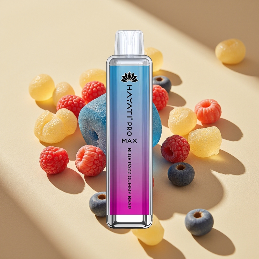 Hayati Pro Max 4000 Puffs Disposable Vape Blue Razz Gummy Bear 5% Nicotine 1400mAh Rechargeable