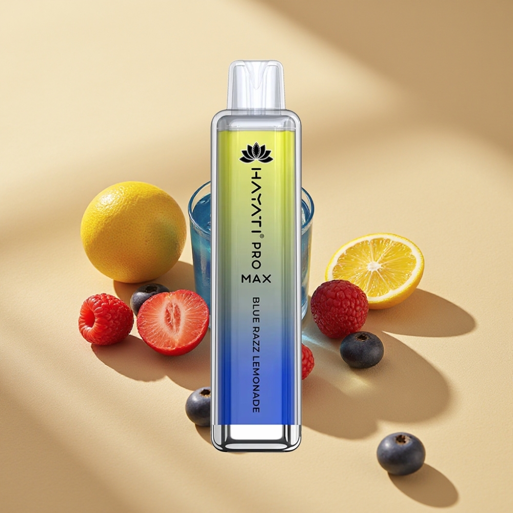 Hayati Pro Max 4000 Puffs Disposable Vape Blue Razz Lemonade Rechargeable Dual Mesh