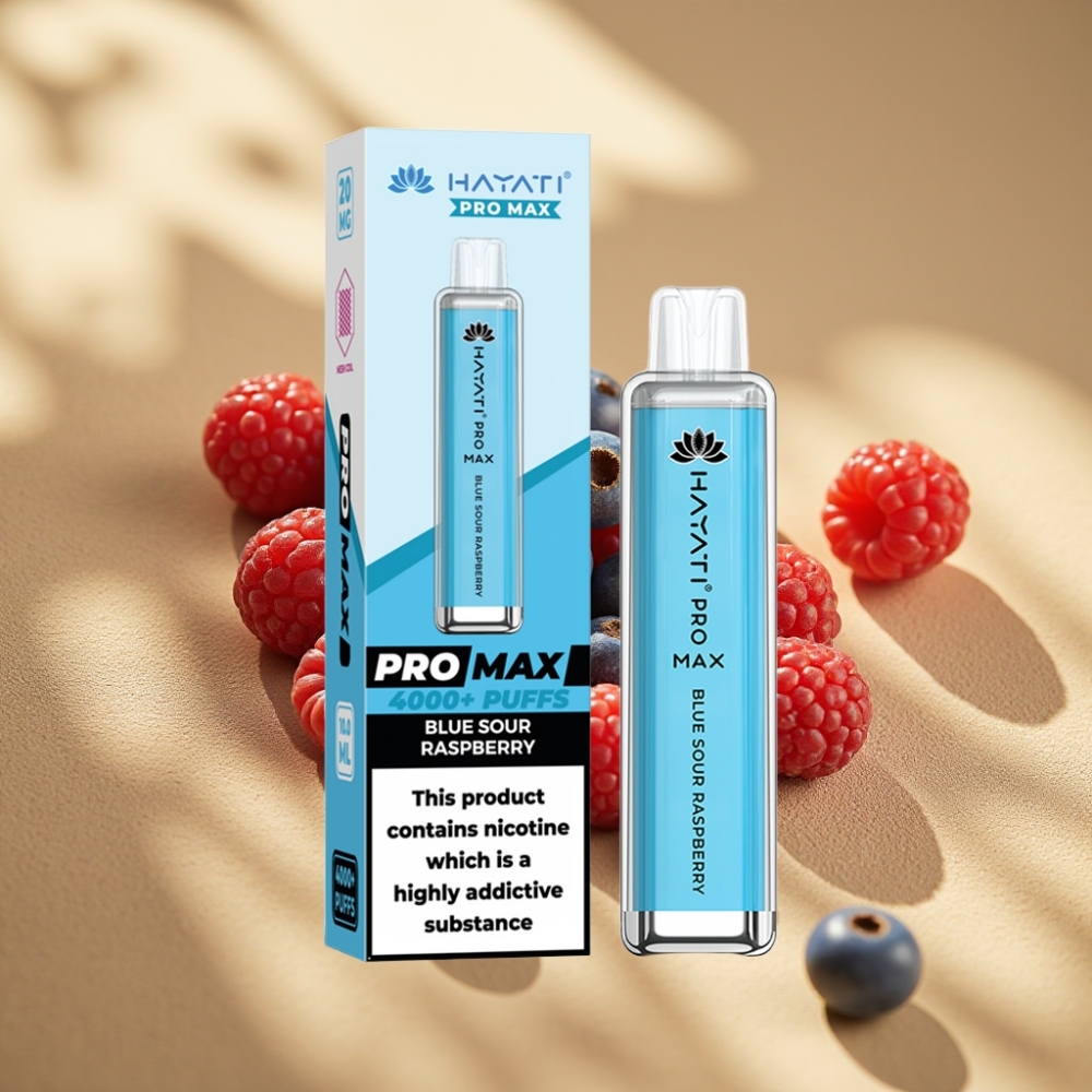 Hayati Pro Max 4000 Puffs Disposable Vape Blue Sour Raspberry 1400mAh Rechargeable Dual Mesh