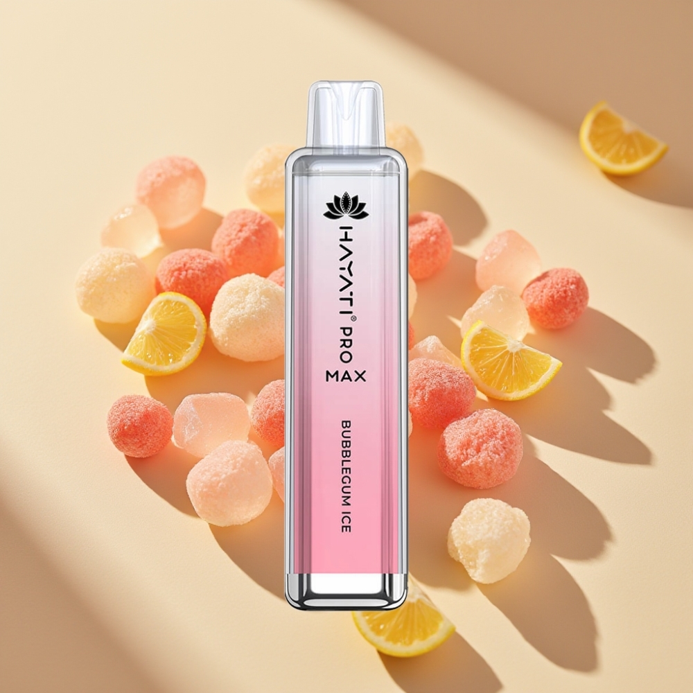 Hayati Pro Max 4000 Puffs Disposable Vape Bubblegum Ice Dual Mesh Rechargeable LED TPD