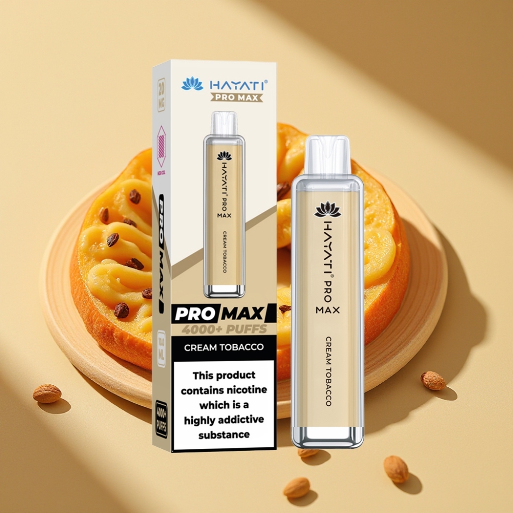 Hayati Pro Max 4000 Puffs Disposable Vape Cream Tobacco 2ml 1400mAh Rechargeable