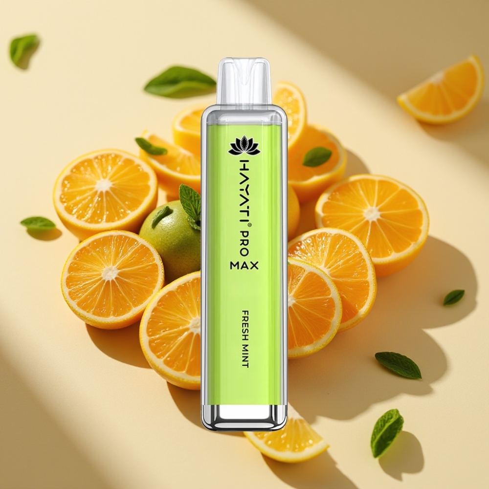 Hayati Pro Max 4000 Puffs Disposable Vape Fresh Mint Dual Mesh Coil Rechargeable 1400mAh