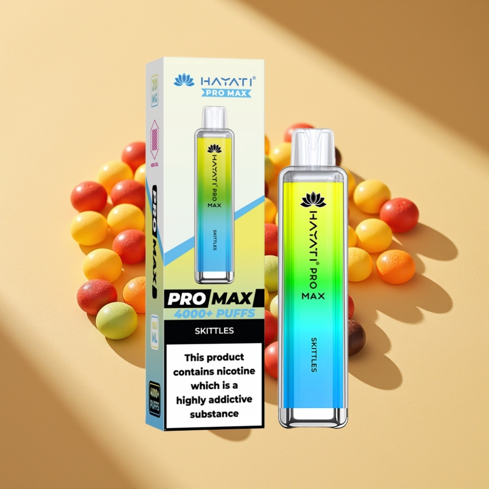 Hayati Pro Max 4000 Puffs Disposable Vape Skittles 2%/5% Nicotine 1400mAh Rechargeable