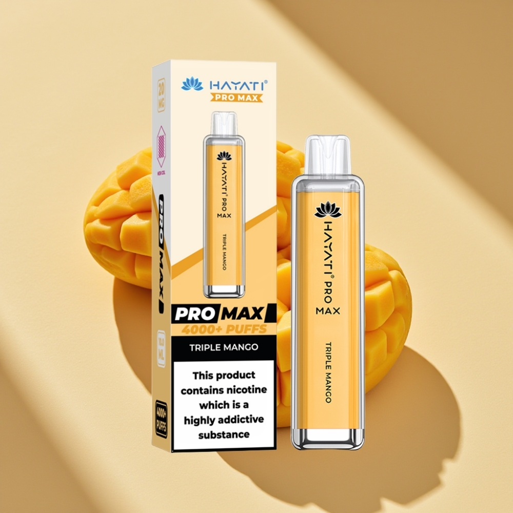 Hayati Pro Max 4000 Puffs Disposable Vape Triple Mango 5% Nicotine 1400mAh Rechargeable
