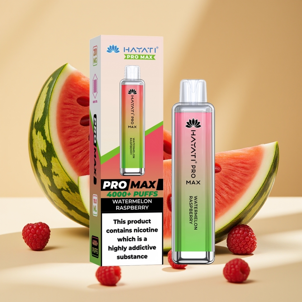 Hayati Pro Max 4000 Puffs Disposable Vape Watermelon Raspberry 2ml/10ml 1400mAh