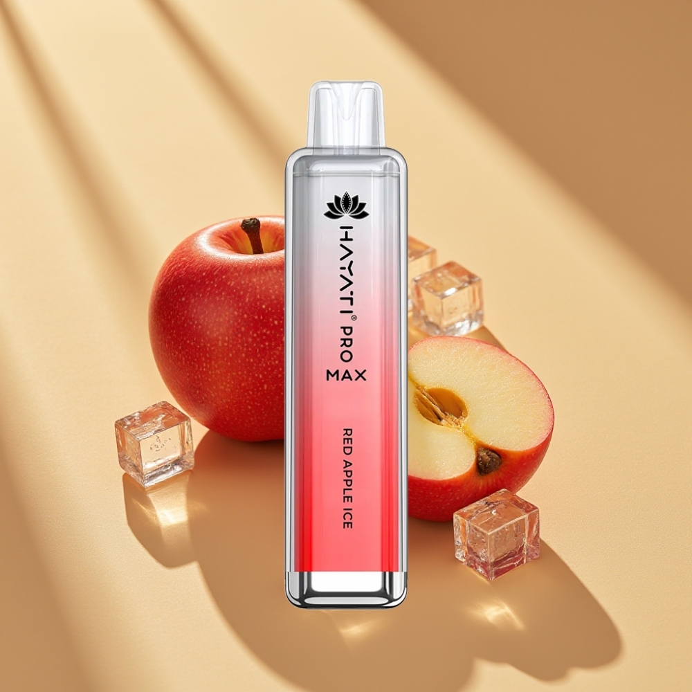 Hayati Pro Max 4000 Puffs Dual Mesh Coil Rechargeable Disposable Vape Red Apple Ice