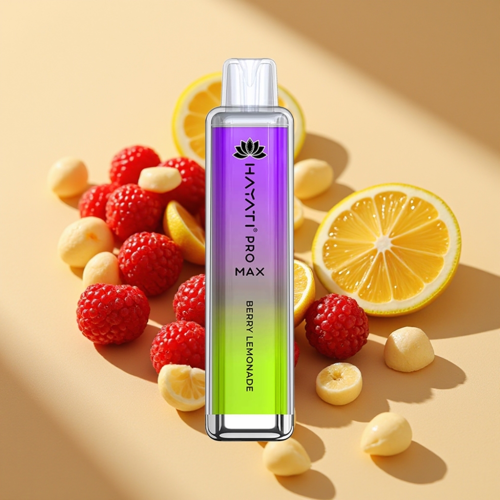 Hayati Pro Max 4000 Puffs Rechargeable Disposable Vape Berry Lemonade Dual Mesh Coil LED Light