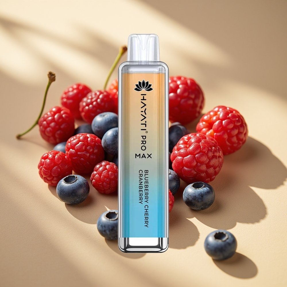 Hayati Pro Max 4000 Puffs Rechargeable Disposable Vape Blueberry Cherry Cranberry 2ml/10ml 1400mAh Dual Mesh