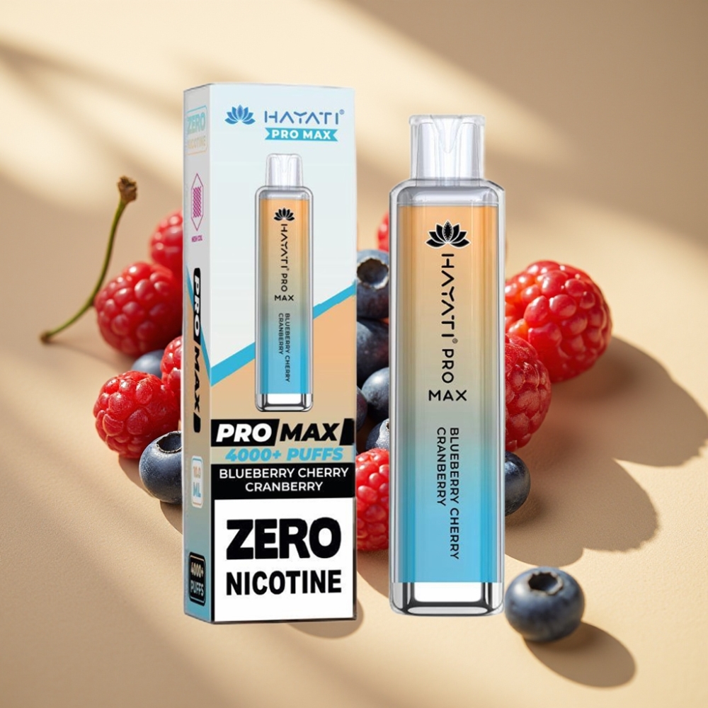 Hayati Pro Max 4000 Puffs Rechargeable Disposable Vape Blueberry Cherry Cranberry 2ml/10ml 1400mAh Dual Mesh