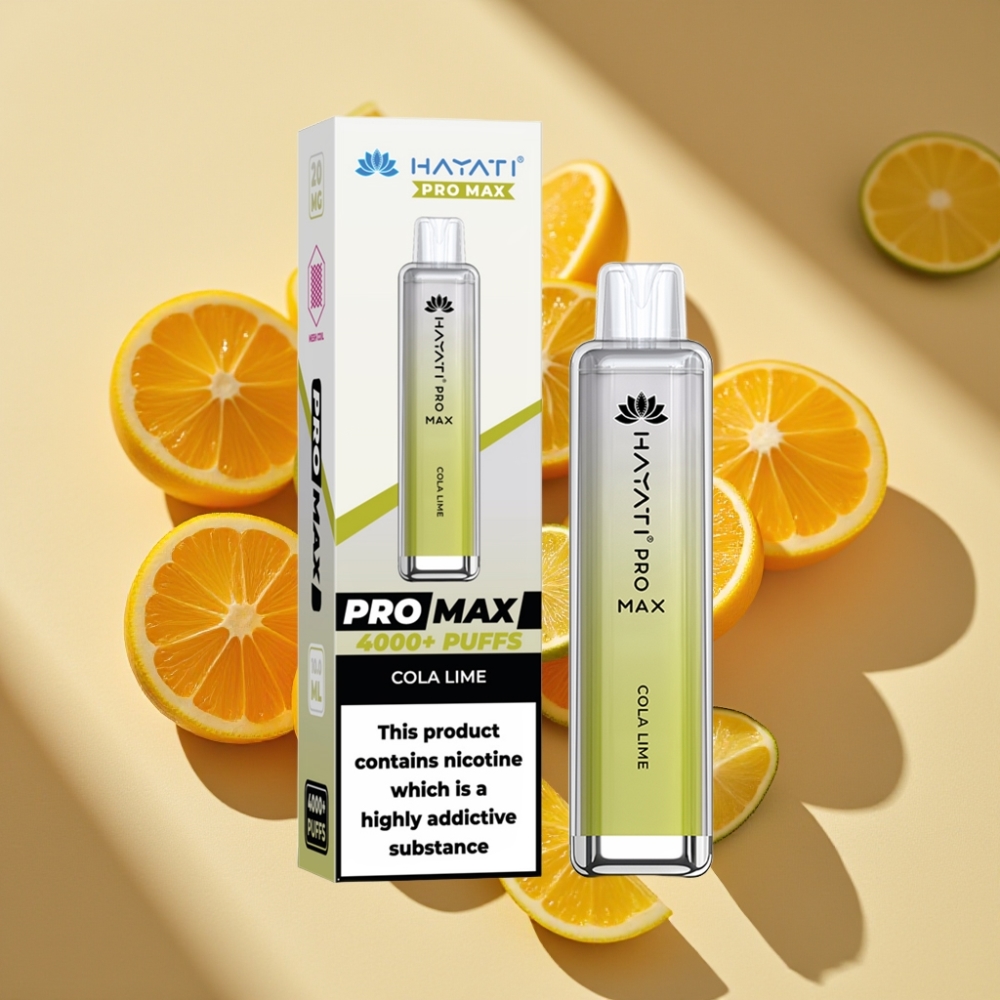 Hayati Pro Max 4000 Puffs Rechargeable Disposable Vape Cola Lime 2ml/10ml 1400mAh