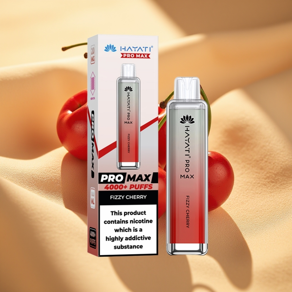 Hayati Pro Max 4000 Puffs Rechargeable Disposable Vape Fizzy Cherry 2ml/10ml 1400mAh
