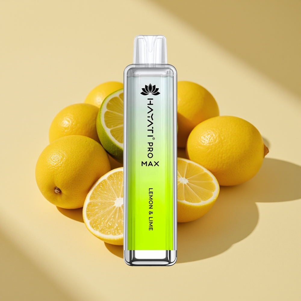 Hayati Pro Max 4000 Puffs Rechargeable Disposable Vape Lemon & Lime 2ml/10ml 2%/5% Nic Dual 1.1 Ohm Mesh Coil 1400mAh LED Crystal TPD