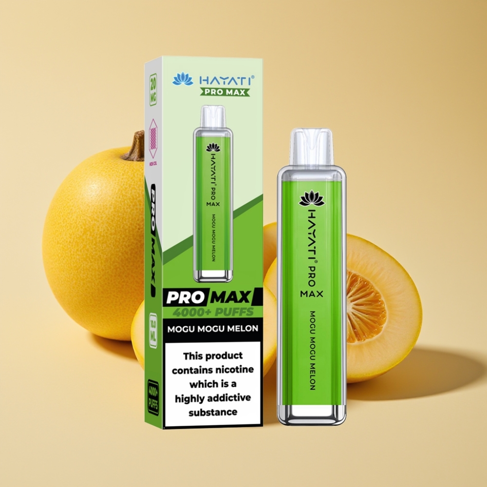 Hayati Pro Max 4000 Puffs Rechargeable Disposable Vape Mogu Mogu Melon