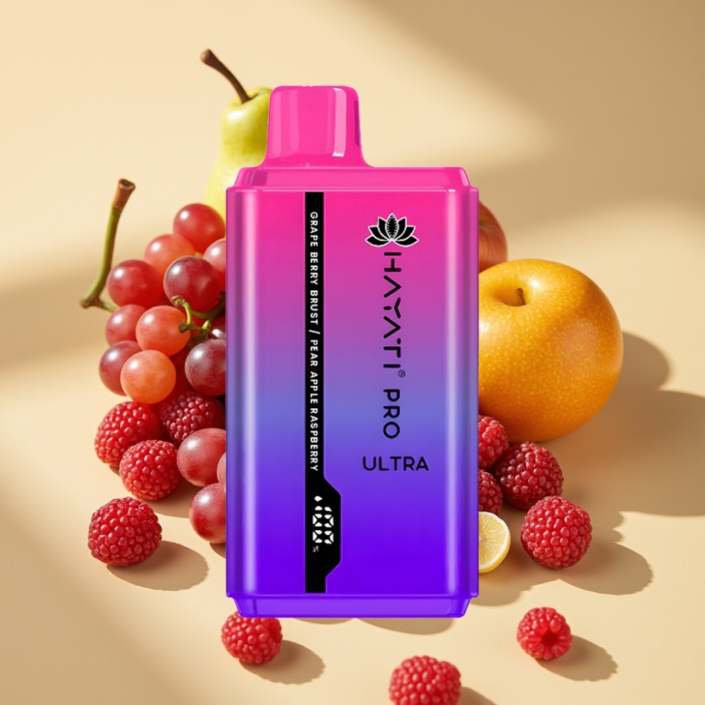Hayati Pro Ultra 15000 Puffs 850mAh 24ml 2% Grape Berry Burst Pear Apple Raspberry