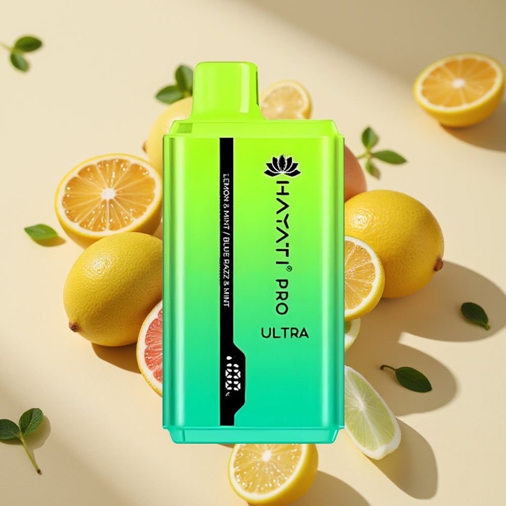 Hayati Pro Ultra 15000 Puffs 850mAh 24ml 2% Lemon & Mint Blue Razz & Mint