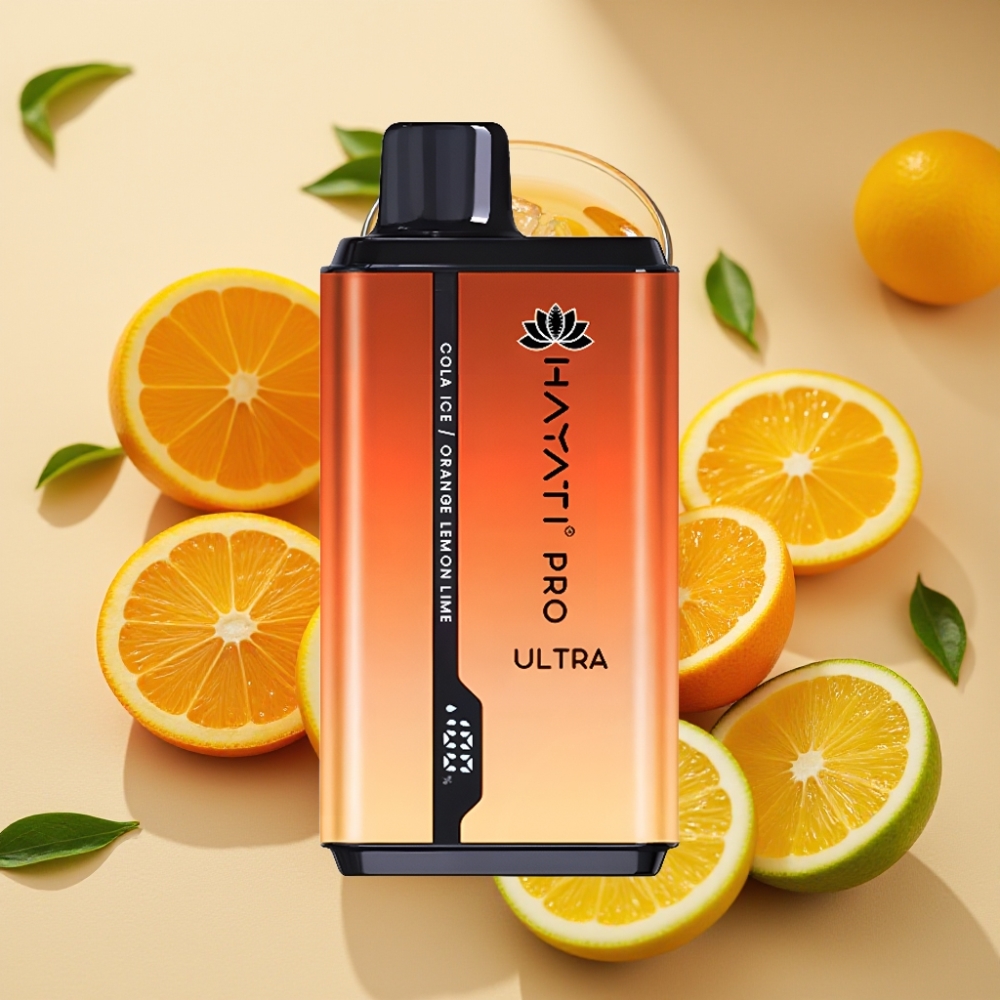 Hayati Pro Ultra 15000 Puffs 850mAh 2×12ml 2% Cola Ice Orange Lemon & Lime