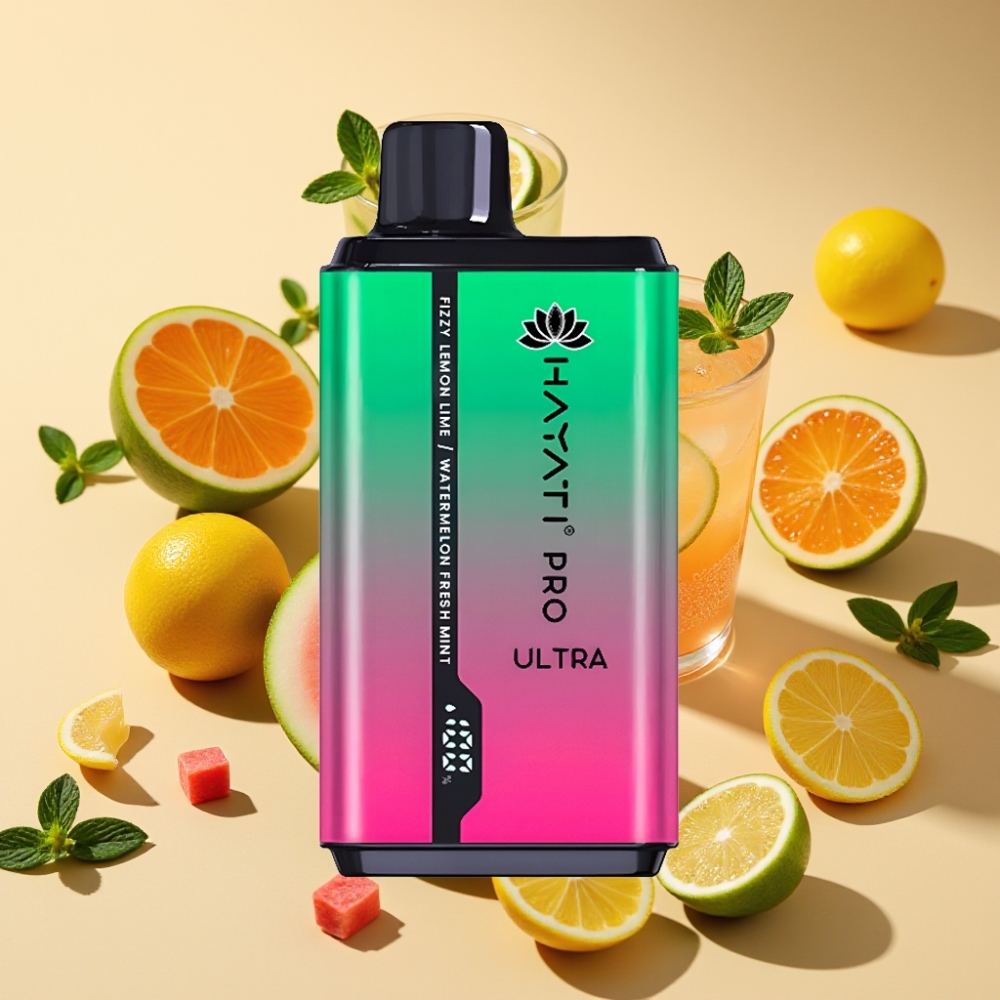 Hayati Pro Ultra 15000 Puffs 850mAh 2×12ml 2% Fizzy Lemon & Lime Watermelon Fresh Mint