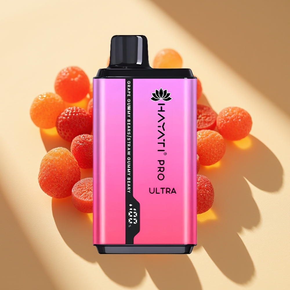 Hayati Pro Ultra 15000 Puffs 850mAh 2×12ml 2% Grape Gummy Bear Strawberry Gummy Bear