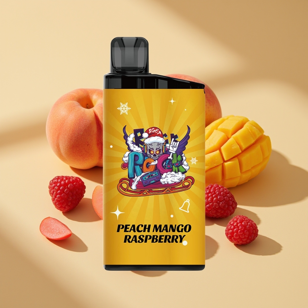 IGET Bar 3500 Puffs Disposable Vape Peach Mango Raspberry 1400mAh 1.2Ohm Mesh