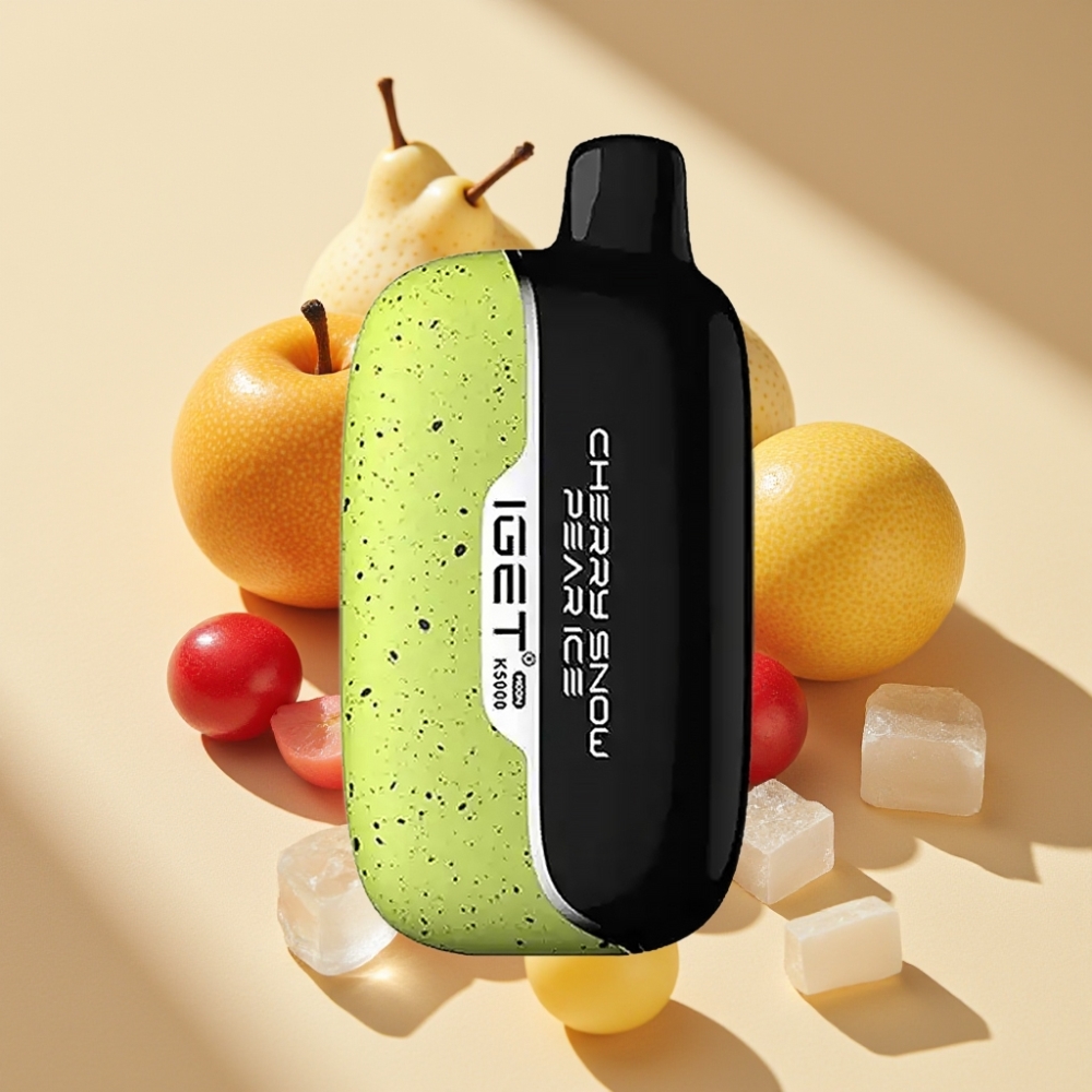IGET Moon K5000 Puffs Disposable Vape Cherry Snow Pear Ice 81.5g 1.35 Ohm Mesh Coil