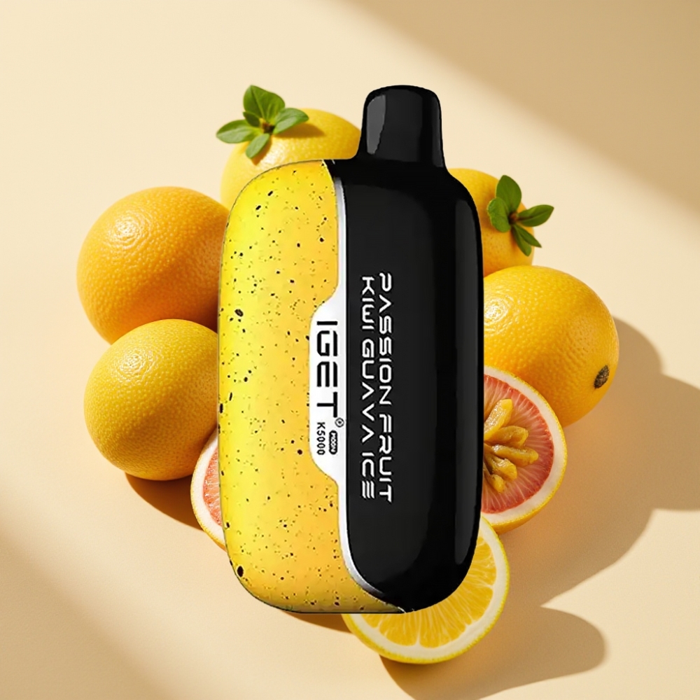 IGET Moon K5000 Puffs Disposable Vape Passion Fruit Kiwi Guava Ice 81.5g Mesh Coil