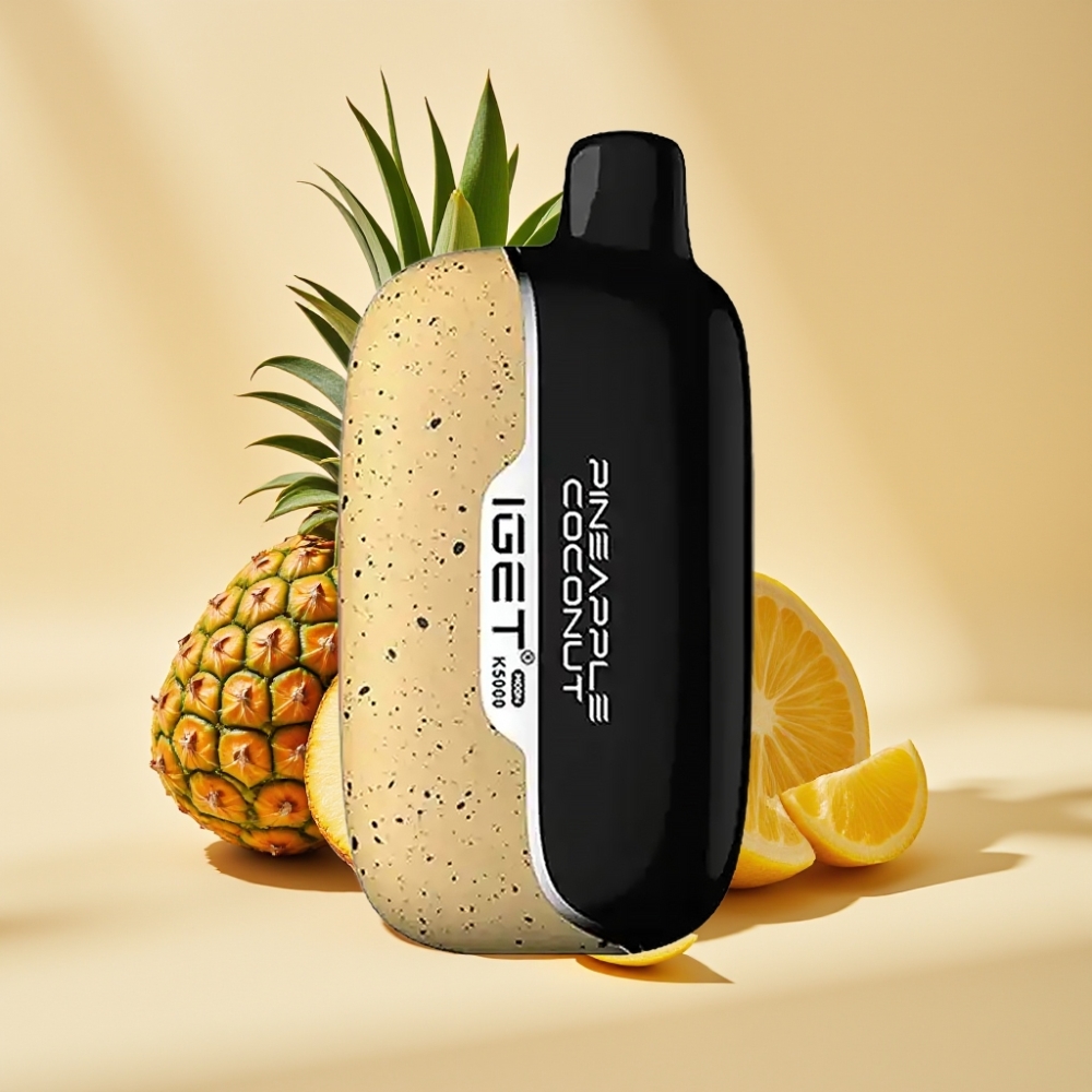 IGET Moon K5000 Puffs Disposable Vape Pineapple Coconut 81.5g Mesh Coil 1.35 Ohm