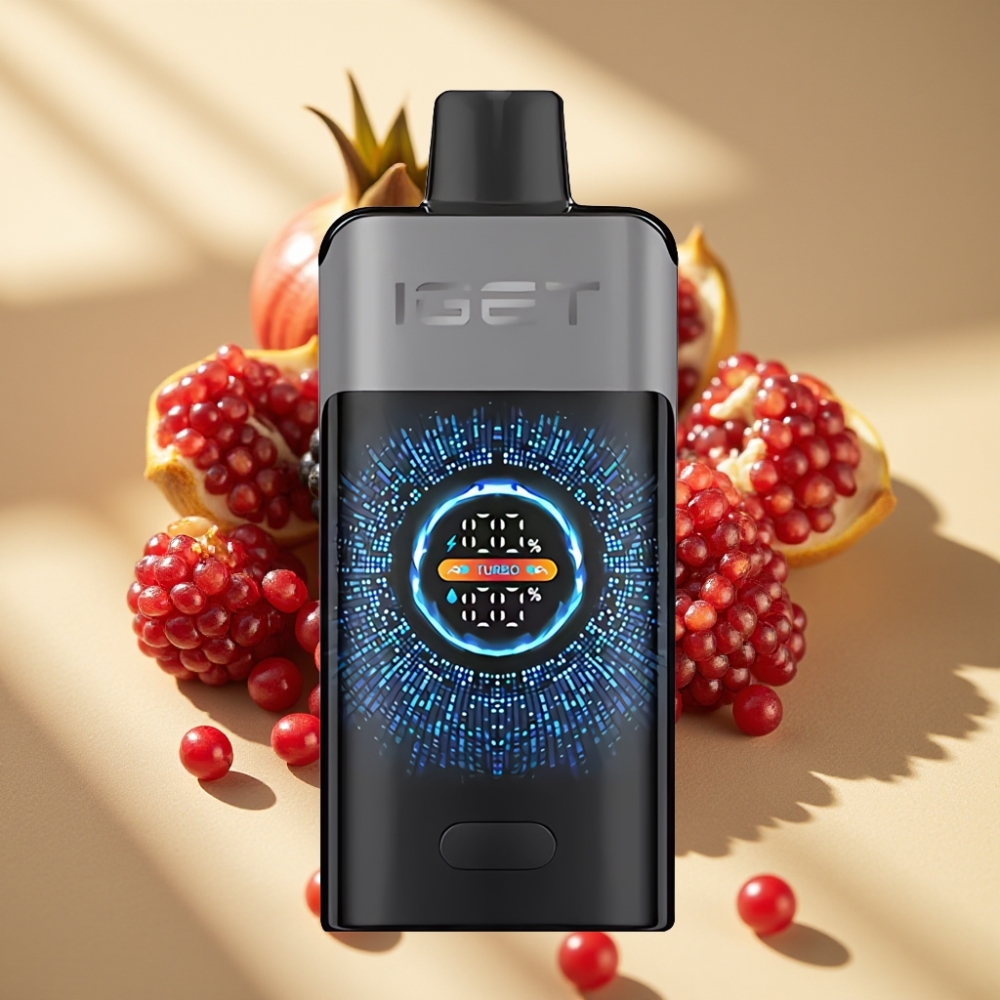 IGET ONE 12000 Puffs Disposable Vape Blackberry Cherry Pomegranate 2700mAh 0.6ohm Dual Mesh