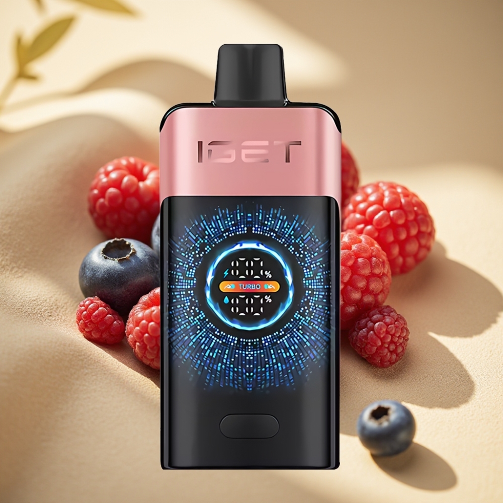 IGET ONE 12000 Puffs Disposable Vape Blueberry Raspberry 2700mAh Dual Mesh 0.6ohm