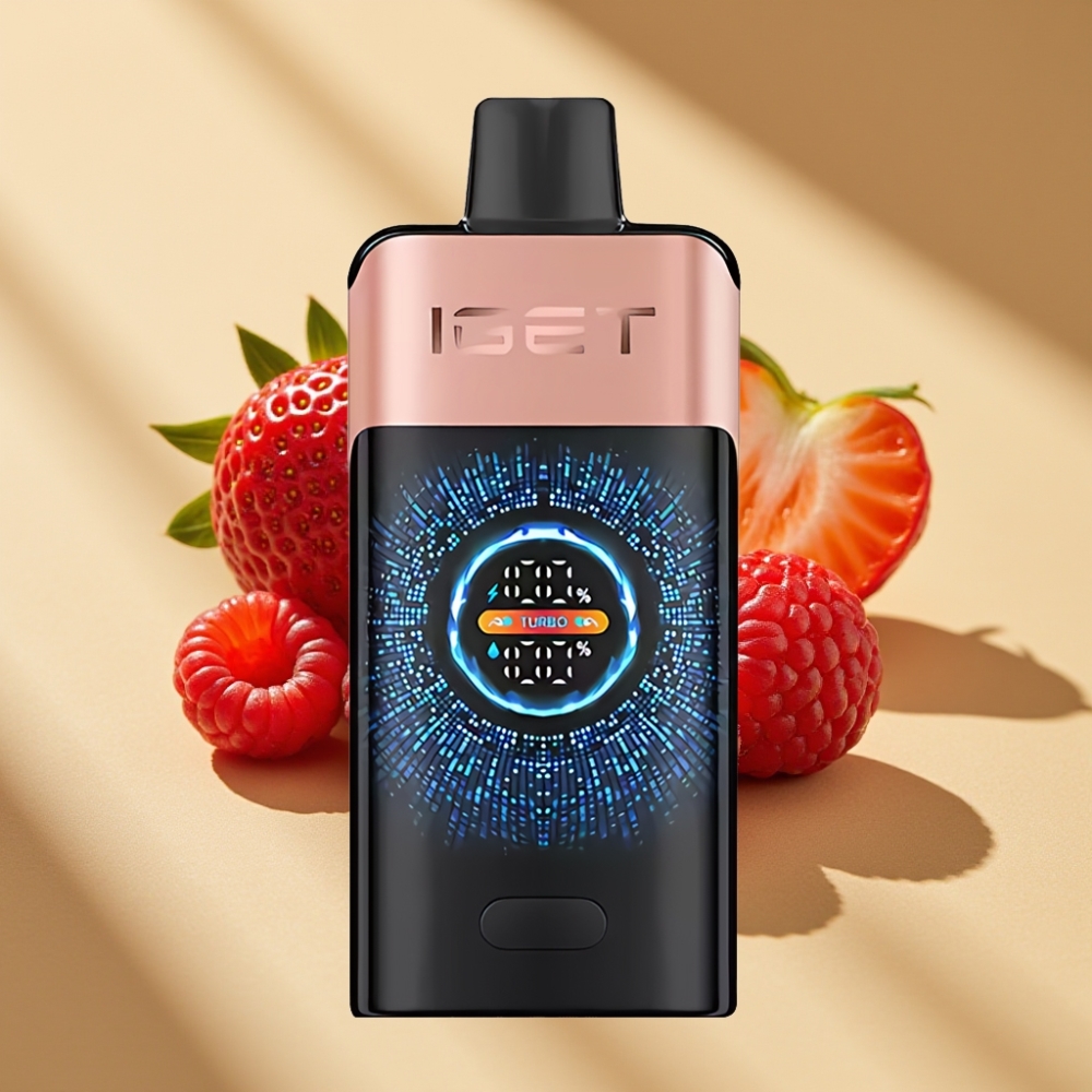 IGET ONE 12000 Puffs Disposable Vape Strawberry Raspberry 2700mAh 0.6ohm Dual Mesh